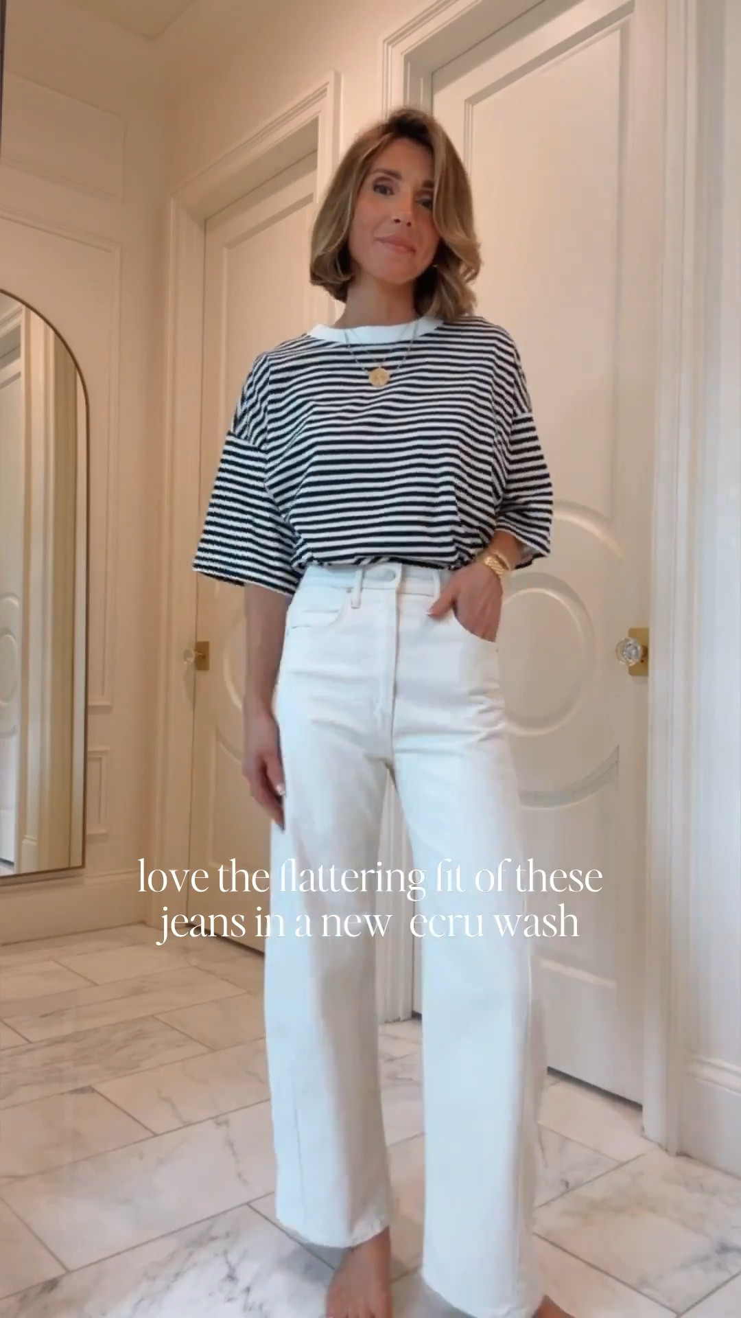 Casual denim spring outfit in all the classics. I'm wearing size 25 and they fit true to size. 

#LTKgrwm #LTKootd