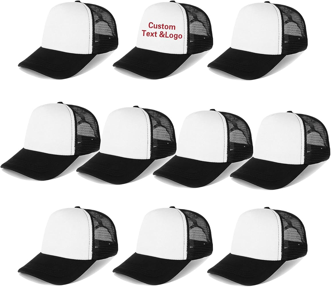 Ultrafun Unisex Sublimation Blank Mesh Baseball Cap Polyester Mesh Trucker Hat | Amazon (US)