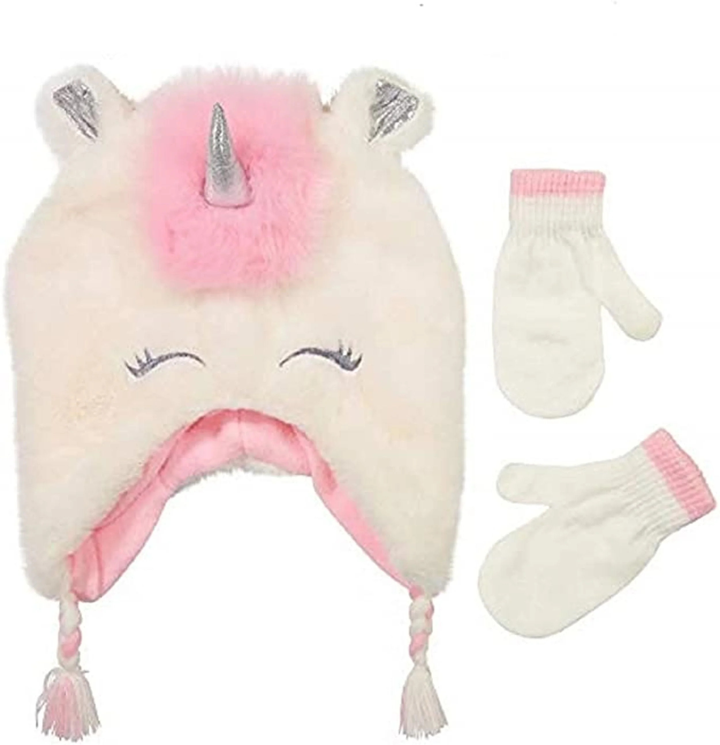 Addie & Tate Girls Winter Hat and Gloves Set, 2-4 Years, Toddler Beanie and Mittens, Baby Girl Ha... | Walmart (US)