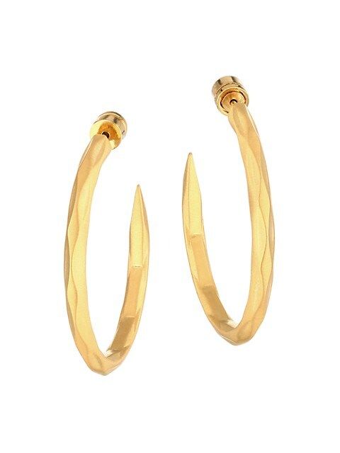 Manhattan 22K Yellow Goldplated Hoop Earrings | Saks Fifth Avenue