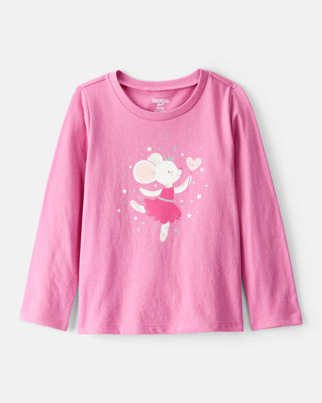 Toddler Girl Ballerina Long-Sleeve Graphic Tee - Pink | Carter's Inc