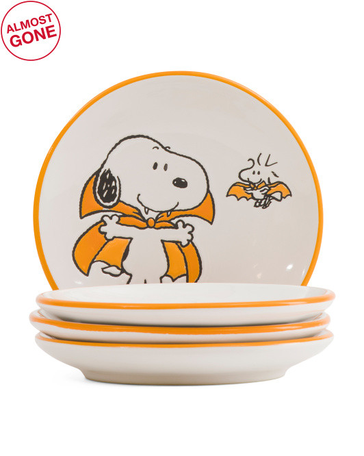 Set Of 4 Snoopy Halloween Costumes Appetizer Plates | TJ Maxx