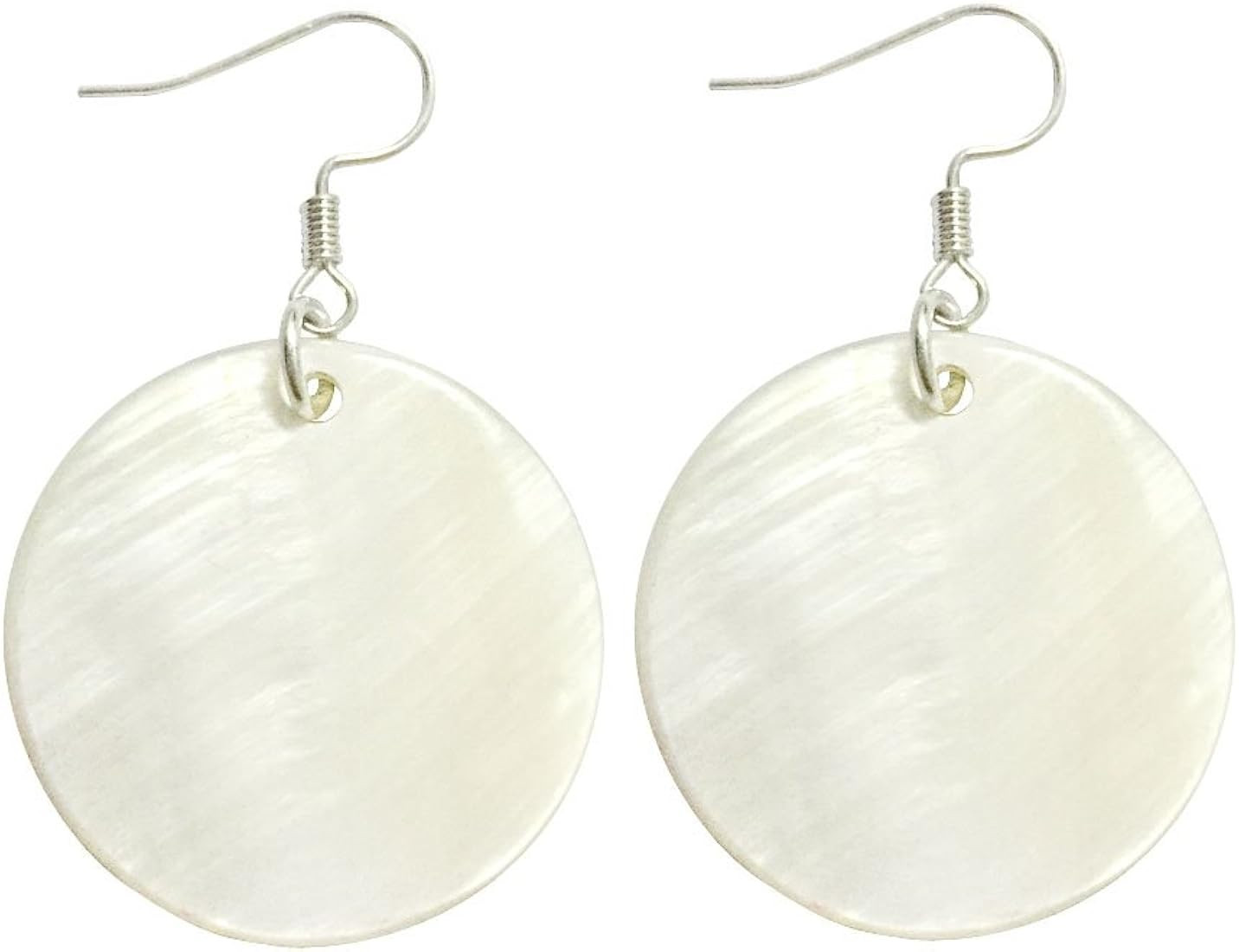 Natural White Sea Shell Silver Drop Dangle Earrings Women Gift Beach Jewelry | Amazon (US)
