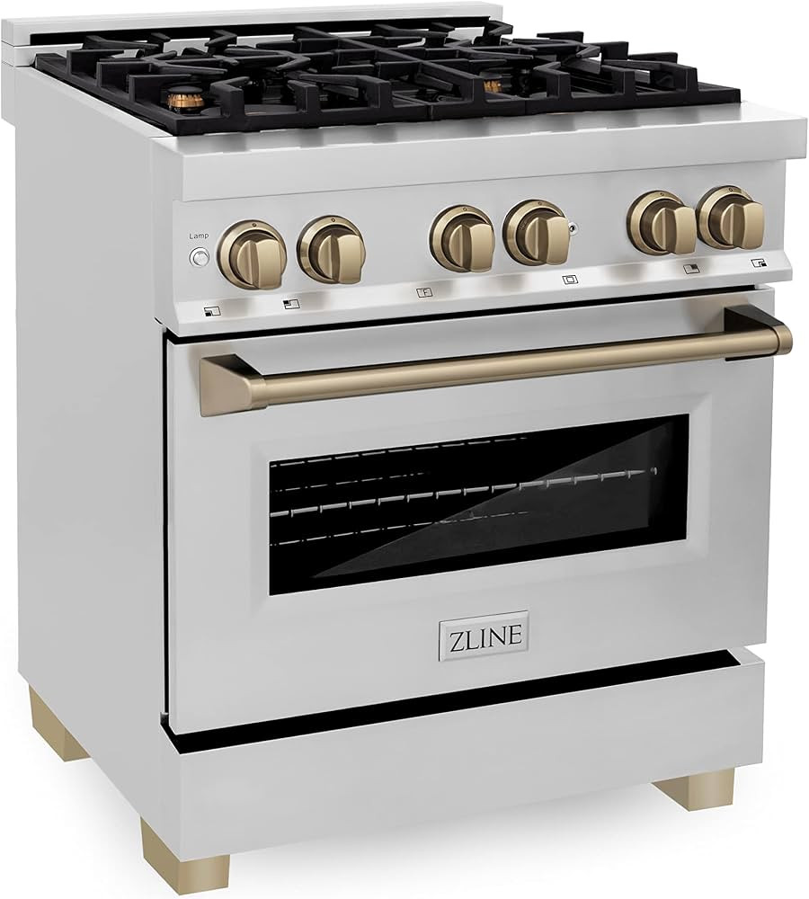 ZLINE Autograph Edition 30" 4.0 cu. ft. Dual Fuel Range with Gas Stove and Electric Oven in Stain... | Amazon (US)