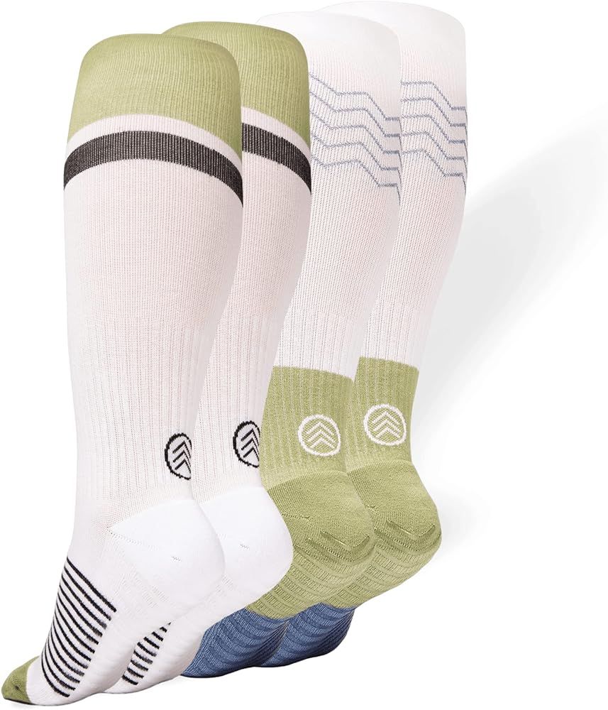 Gripjoy Compression Socks with Grips for Women & Men - 15-20mmHg - Knee High Non-slip Socks | Amazon (US)