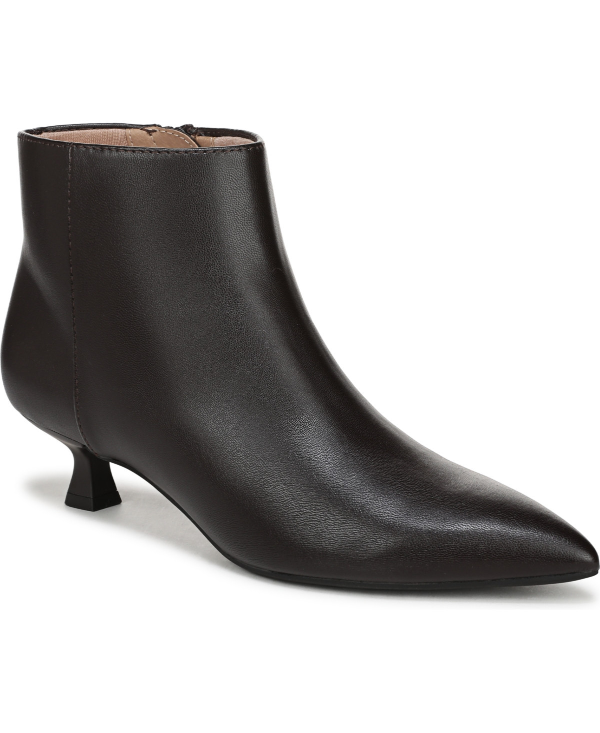 LifeStride Women's Maya Kitten Heel Dress Booties - Dark Chocolate Faux Leather | Macy's