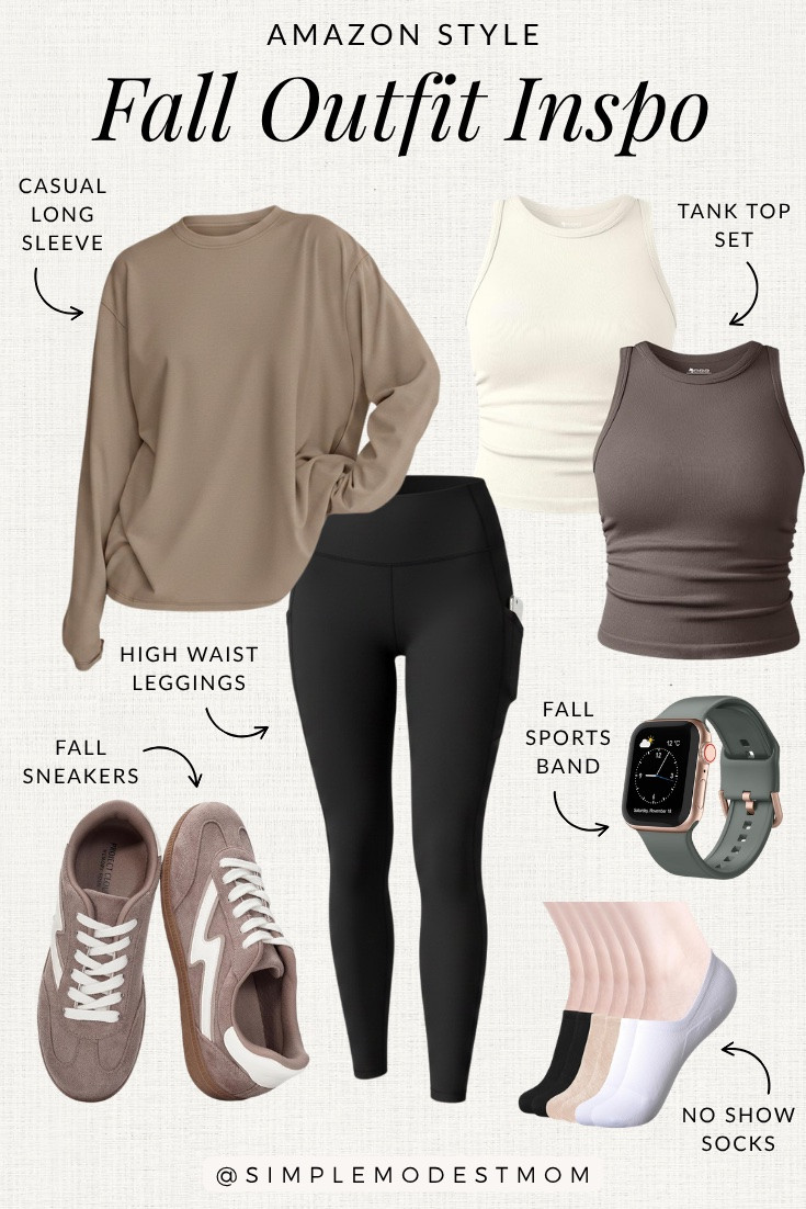 Cozy fall athleisure inspo 🍂 High-waist black leggings paired with an oversized long sleeve for that effortless vibe. I’m loving this crew neck tank set for layering, these brown Project Cloud sneakers for all-day comfort, and swap the watch band for an olive green sports band to tie in those cozy fall tones. Perfect for school drop-offs, coffee runs, or just feeling cute at home. 🖤 #FallAthleisure #OOTD #LTKfit #LTKFall￼

#LTKootd #LTKSeasonal