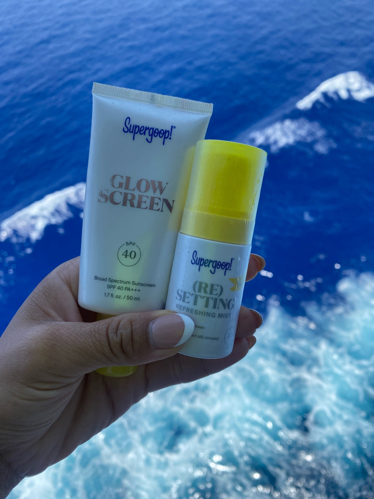 My Supergoop must haves even on our Disney Cruise. The Glow Screen primer give a lift-from-within look while also keeping my skin healthy due to its SPF! The (Re)setting Refreshing Mist kept my makeup looking fresh all day!! 
Travel Essentials - Travel - Beauty - Beauty Essentials - SPF - Skincare- Skincare Essentials 

#LTKbeauty #LTKunder50 #LTKtravel