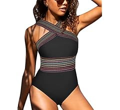 Hilor Women's One Piece Swimwear Front Crossover Swimsuits Hollow Bathing Suits Monokinis | Amazon (US)