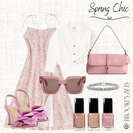 I love this cute spring dress with flower accent shoes and bag. Add the sunglasses and cardigan  

#LTKshoecrush #LTKU #LTKitbag
