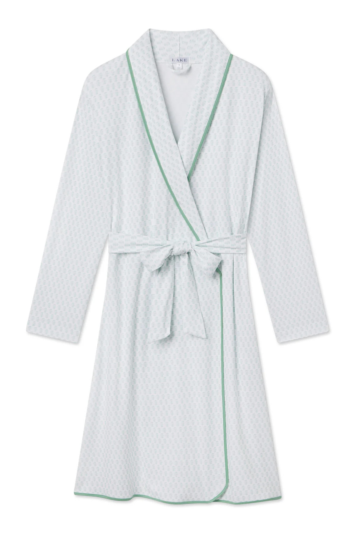 Pima Robe in Boxwood Blockprint | Lake Pajamas