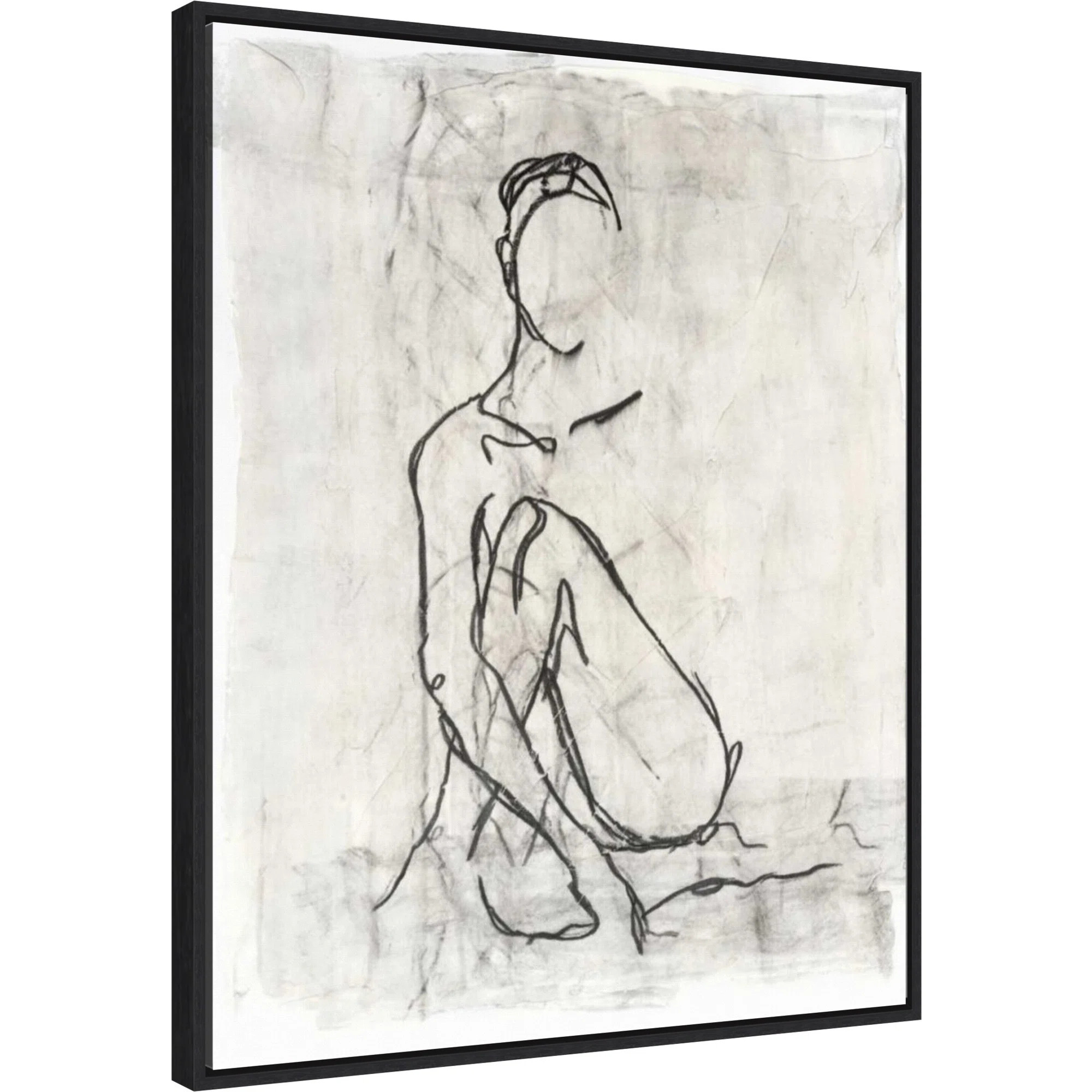 Ezera Embellished Nude Contour Sketch II Framed On Canvas by Ethan Harper Painting | Wayfair North America