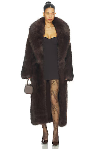 WeWoreWhat Long Faux Fur Jacket in Brown. - size L | Revolve Clothing (Global)