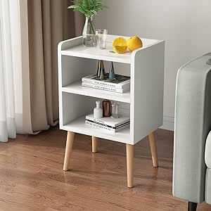 LUCKNOCK Nightstand, Mid-Century Modern Bedside Tables with Storage Shelf, Minimalist and Practic... | Amazon (US)