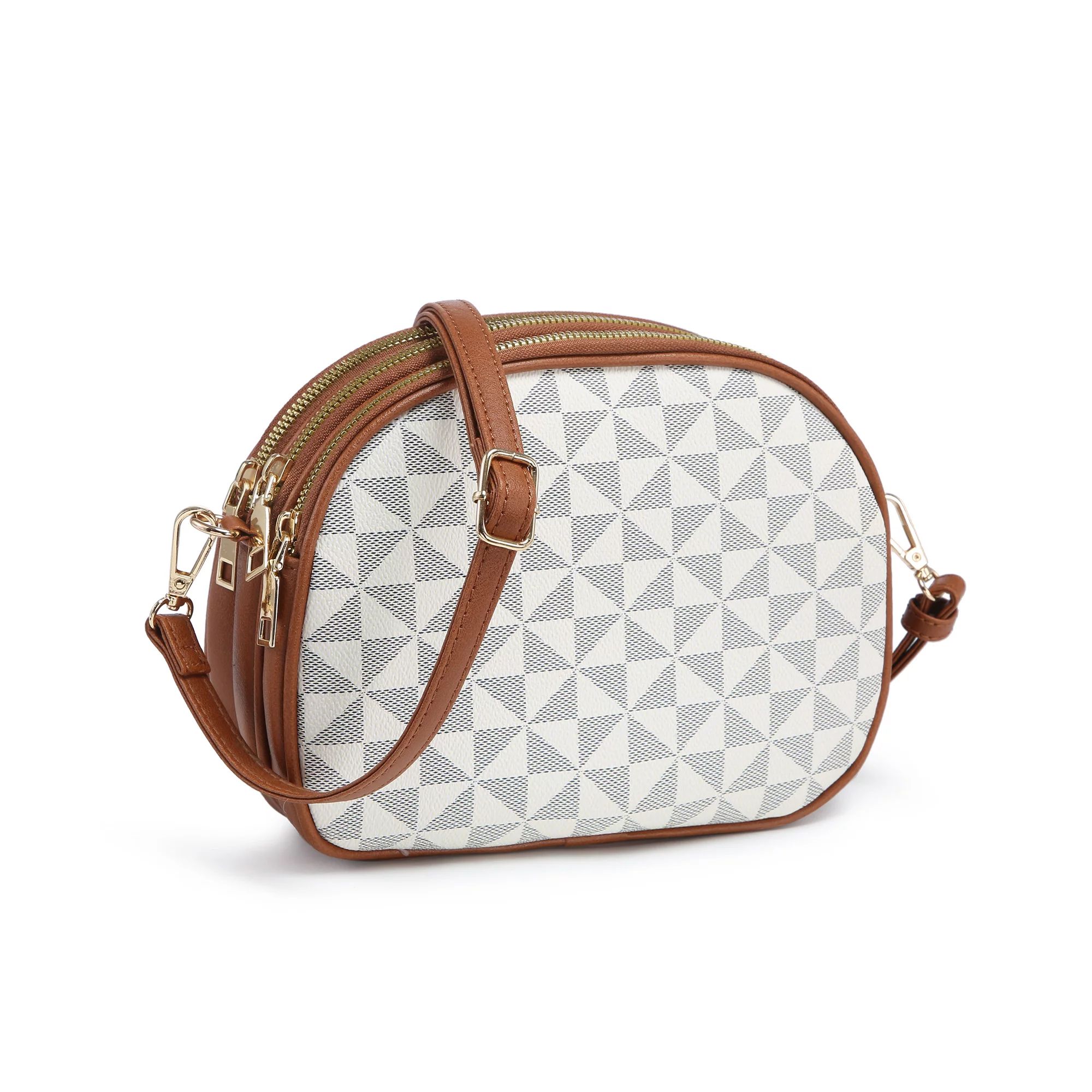 XB Womens Checkered Crossbody Handbag Round Shoulder Bag Purse Faux Leather Fanny Pack Pouch Moth... | Walmart (US)