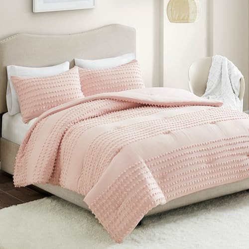 Comfort Spaces Cotton Comforter Set Jacquard Pom-Pom Tufts Design, Down Alternative, All Season M... | Amazon (US)