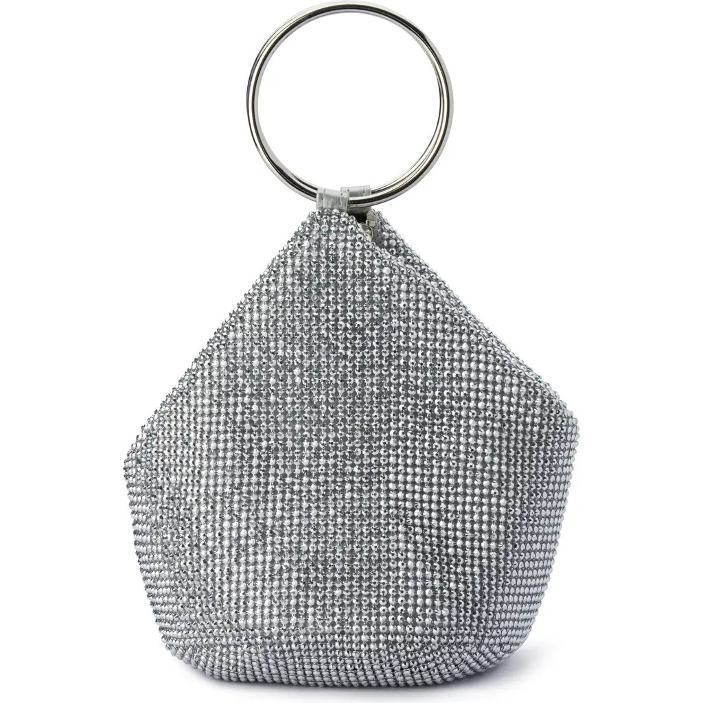 Olga Berg Ellie Crystal Mesh Bag in Silver at Nordstrom | Nordstrom