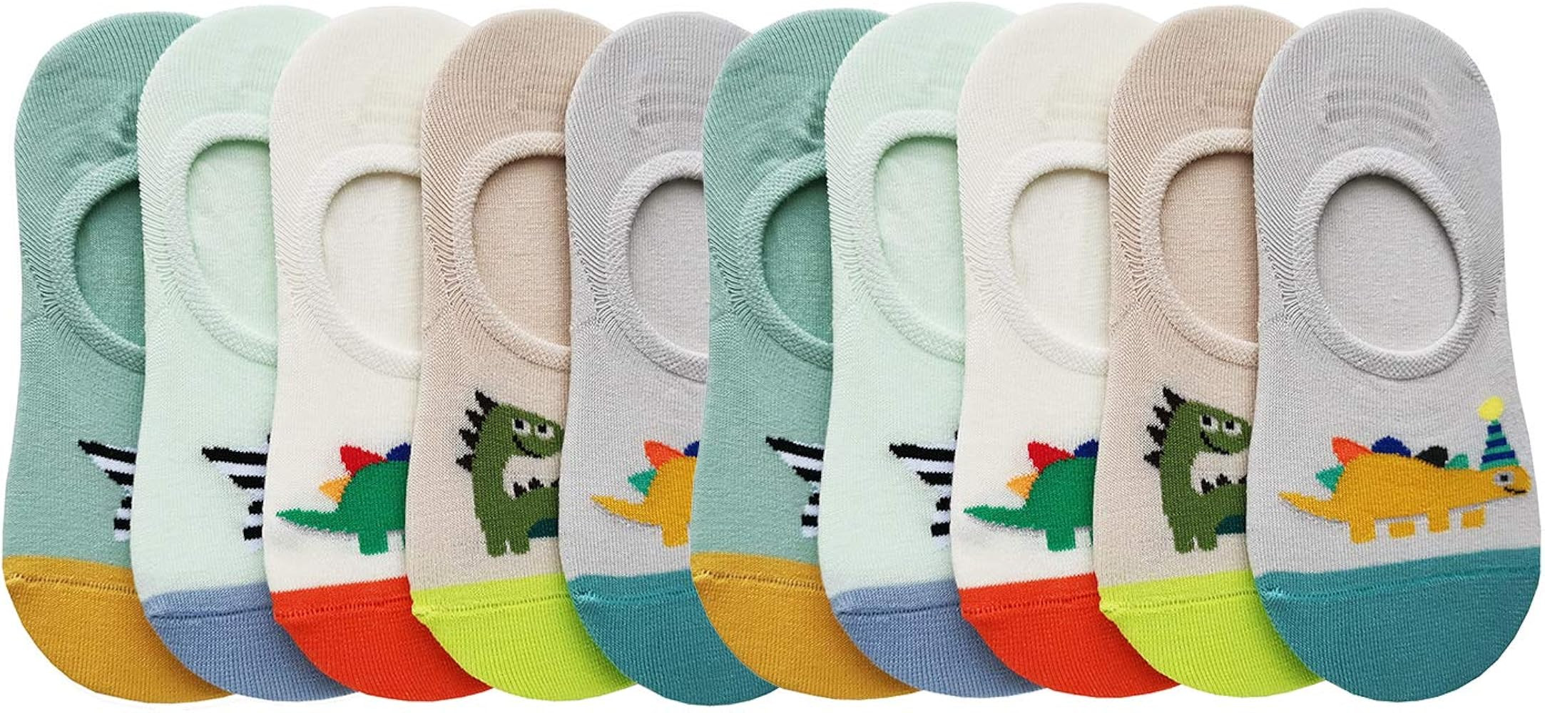 CHUNG Toddler Little Boys Girls No Show Liner Cotton Socks Thin Multi Solid Color White Summer 10 Pa | Amazon (US)