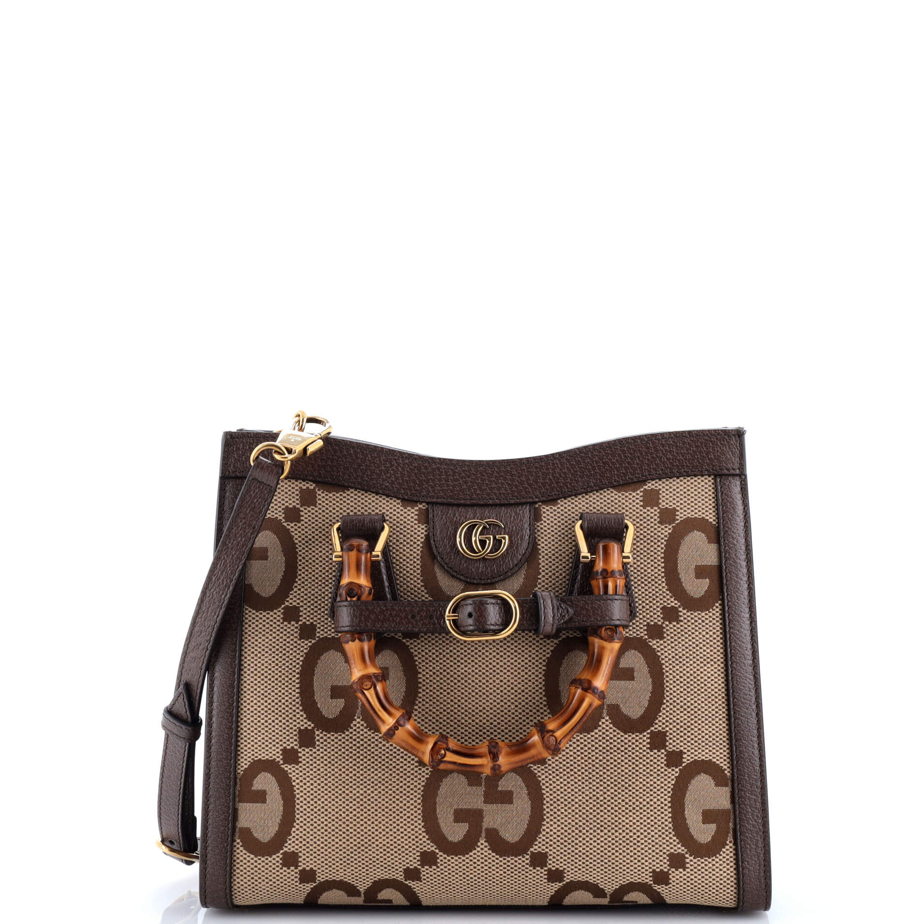 Pre-Loved Gucci Diana NM Bamboo Handle Tote Jumbo GG Canvas Small | Zulily