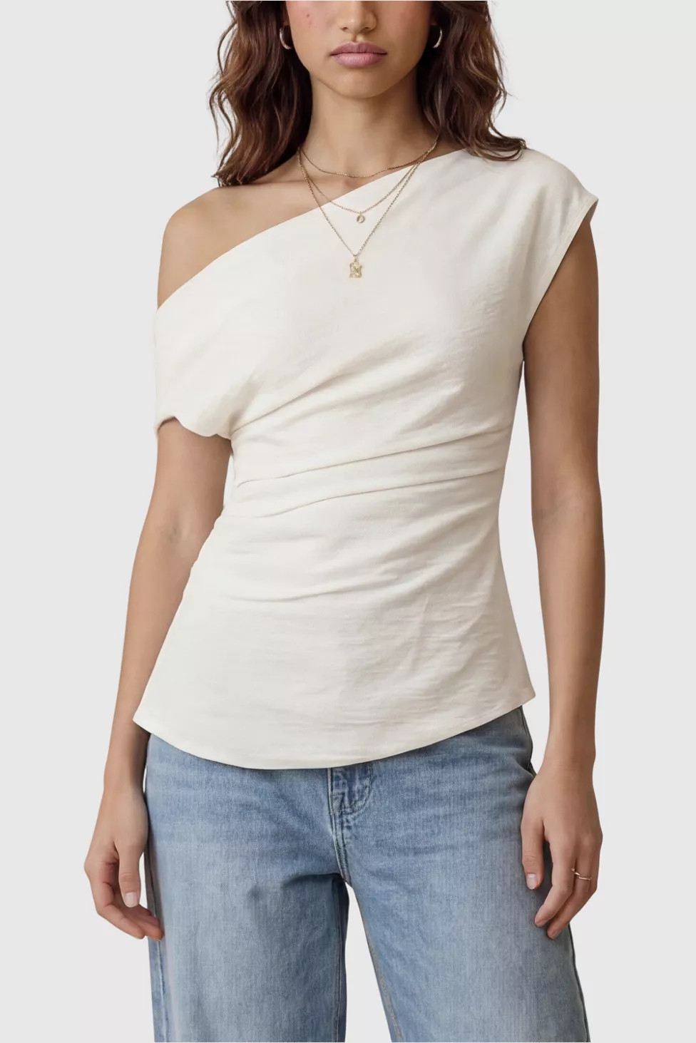 Modenaire Asymmetric One Shoulder Draped Top | Urban Outfitters (US and RoW)