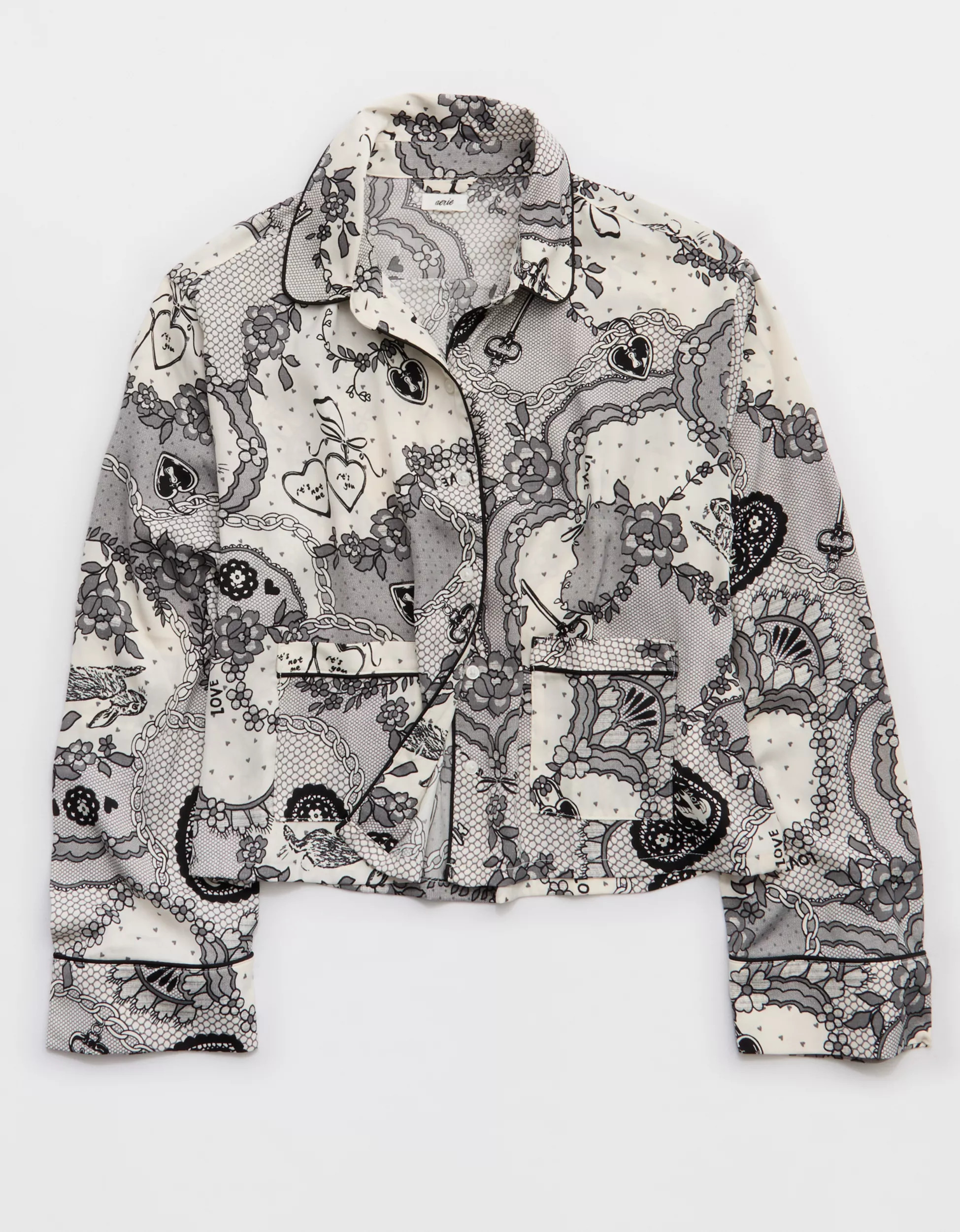 Aerie Satin Long Sleeve Top | Aerie