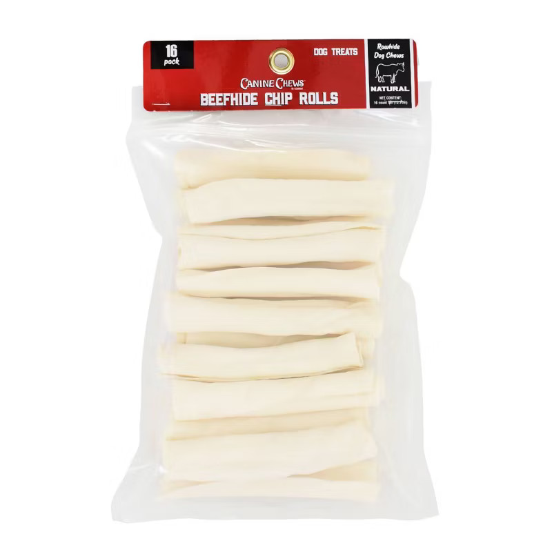 Canine Chews Beef Chip Rolls Rawhide Dog Treats - 16ct | Target