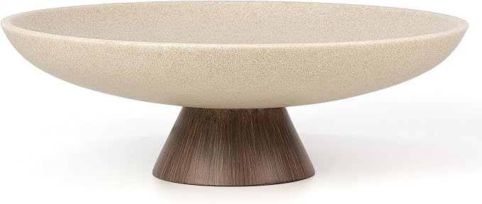 Modern Resin Pedestal Decorative Bowl, Large Fruit Bowl for Kitchen Counter, Stylish Key Bowl for... | Amazon (US)