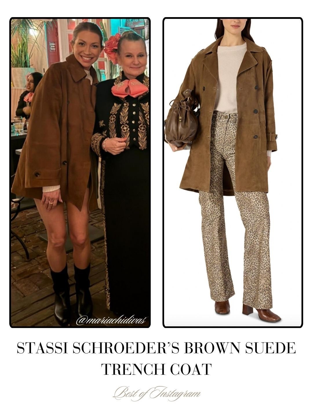 Stassi Schroeder’s Brown Suede Jacket 📸 = @mariachidivas 