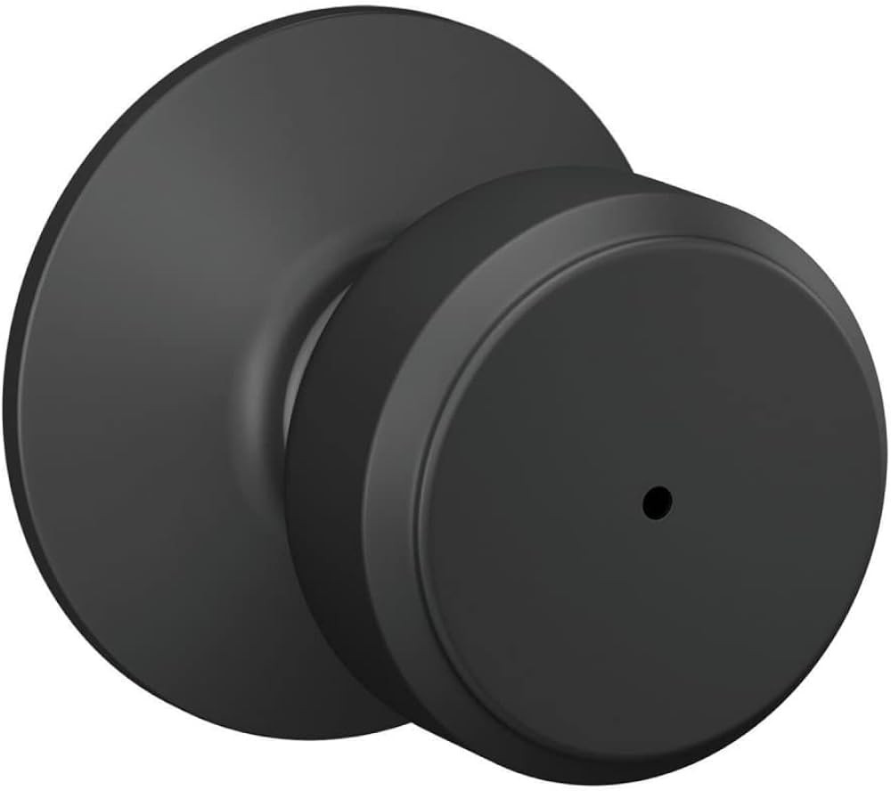 Schlage F40 BWE 622 Bowery Door Knob, Bed & Bath Privacy Lock, Matte Black | Amazon (US)