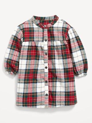 Long-Sleeve Plaid Flannel Dress for Baby | Old Navy (US)