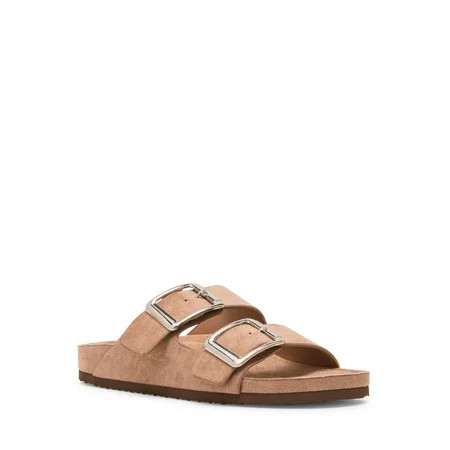 Madden Girl Women s Bodie Two Strap Buckle Footbed Sandals | Walmart (US)