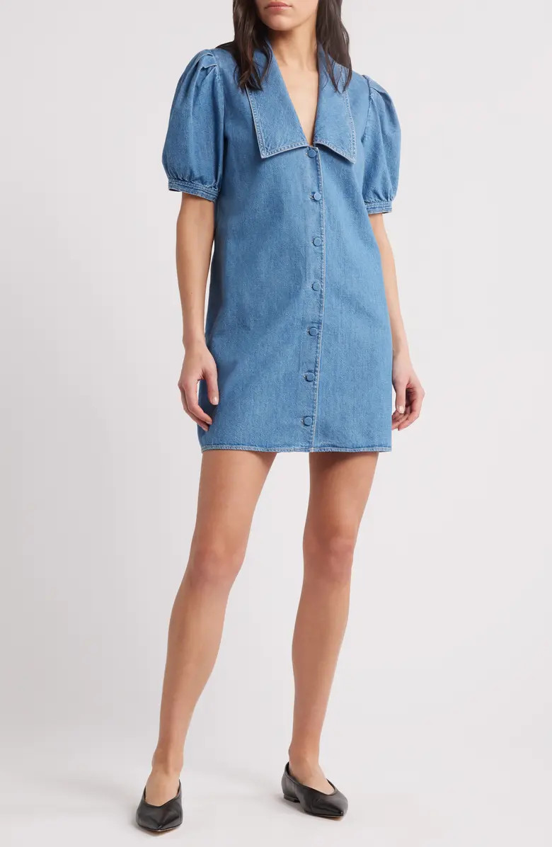 Sailor Puff Sleeve Denim Minidress | Nordstrom