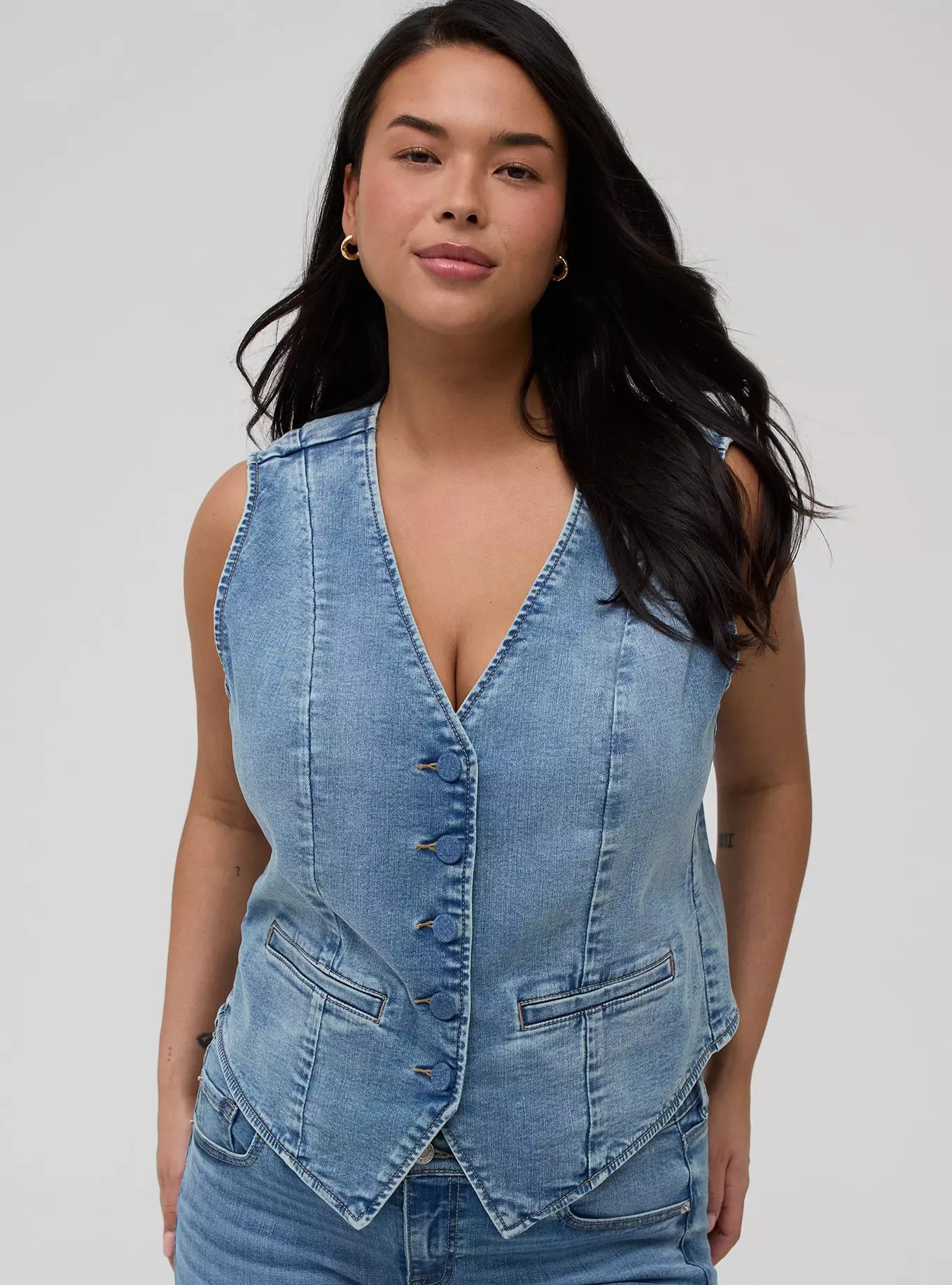 Denim Tailored Vest | Torrid (US & Canada)