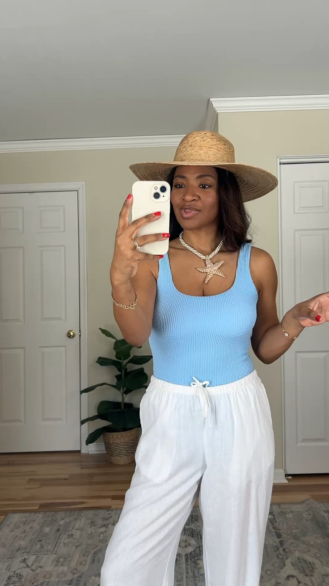 Wearing a medium in this one piece and small in pants. Linking similar pants too. Sandals are TTS 

Comment SHOP below to receive a DM with the link to this post on my LTK ⬇ https://liketk.it/5WGkz #ltkootd #ltkover40