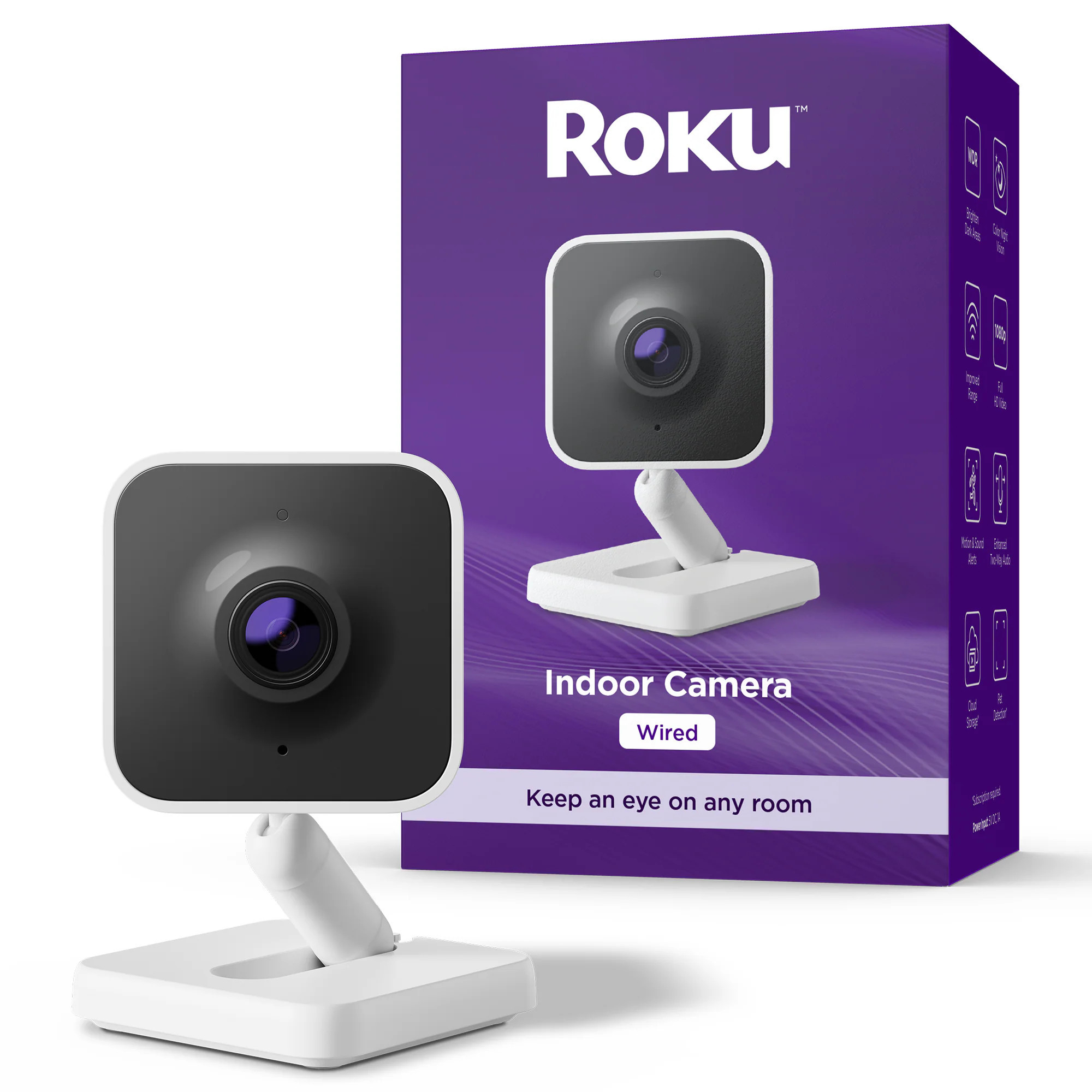 Roku Smart Home Indoor 1 -Channel 1 -Camera 1080p Plug-in Mounted No internal memory Security Camera System in White | SCS11R | Lowe's