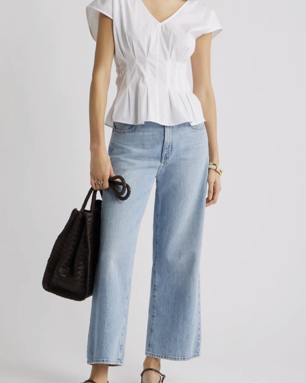 White top
Jeans
Cropped jeans 
Sandal

#LTKootd