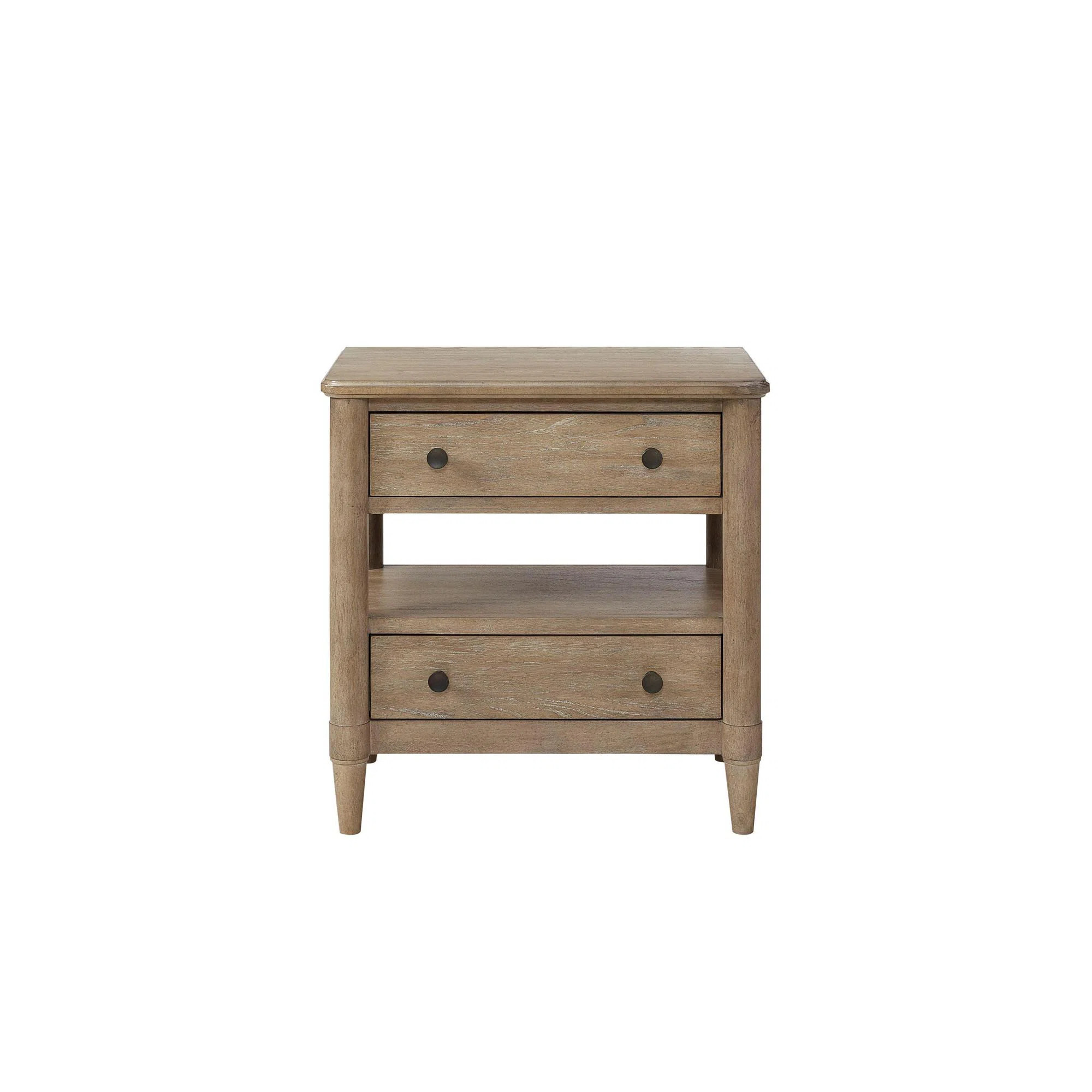 Open Nightstand Sand Finish With 2 Drawers | Wayfair North America
