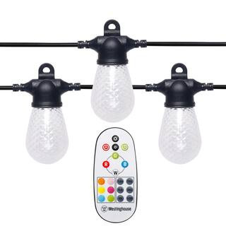 Westinghouse Outdoor 48 ft. 24-Light Solar Powered Edison Bulb LED String Light with Color Change... | The Home Depot