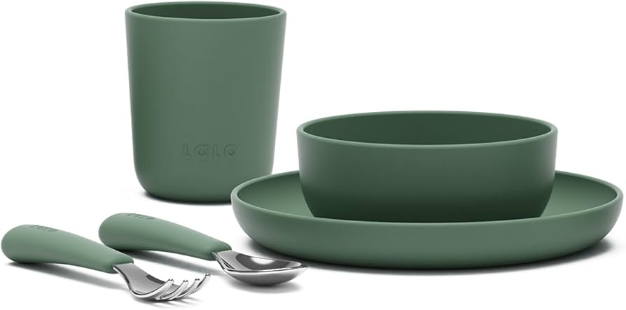 Lalo Big Bites Kids Dinnerware Starter Set - Dishwasher Safe, BPA Free, Kids Tableware Set - Incl... | Amazon (US)