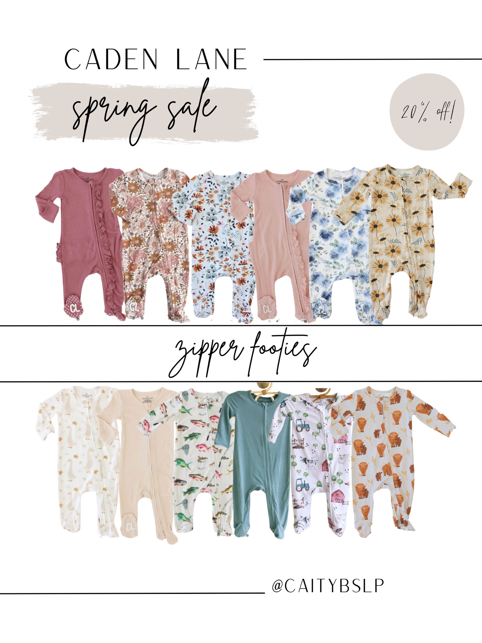 20% off site wide! My all time favorite zipper footies. 

Caden Lane / Zipper footies / baby pajamas / sale 

#LTKbump #LTKSeasonal #LTKbaby