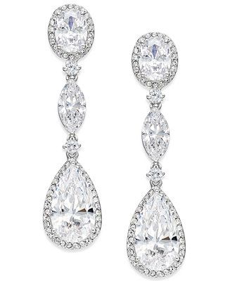 Oval Crystal Drop Earrings, Created for Macy's | Macys (US)