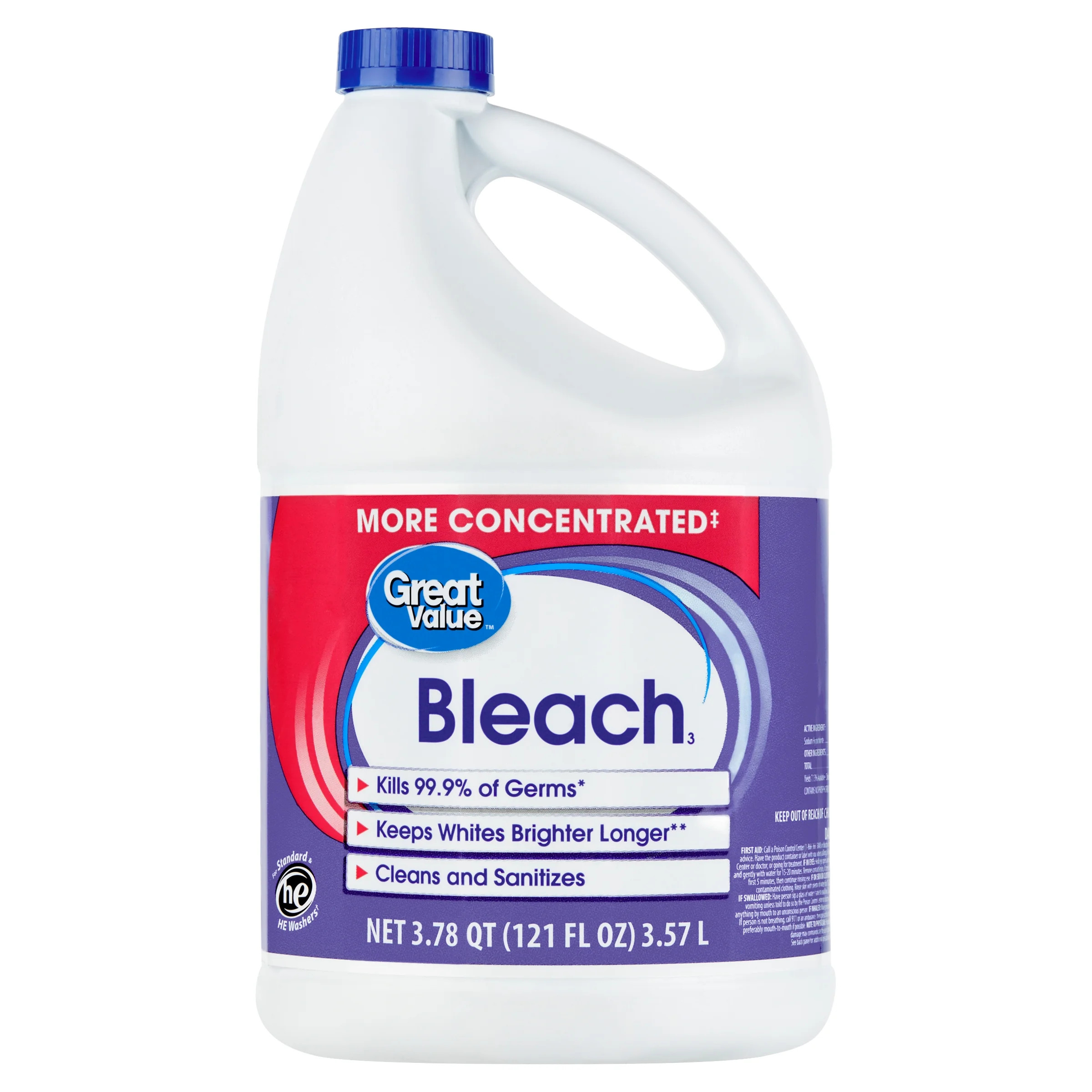 Great Value Bleach, 121 fl oz | Walmart (US)