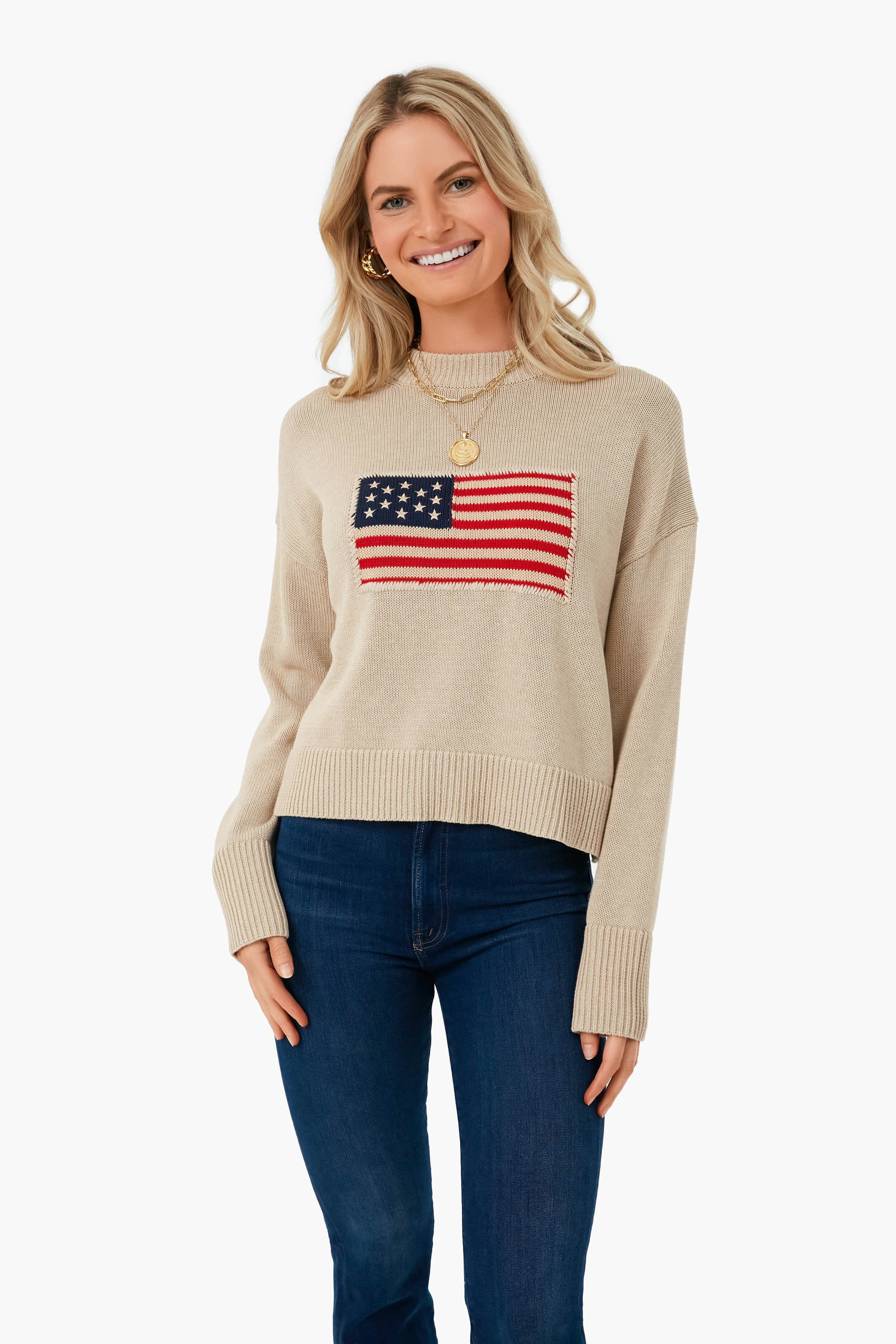 Beachwood Cropped Americana Sweater | Tuckernuck (US)