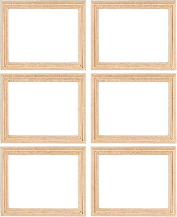 AUEAR, 6 Pack Furniture Miniature Wooden Photo Picture Frames DIY for Props House Decor | Amazon (US)