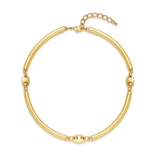 HUAYUNFANG Gold Choker Necklace for Women Adjustable Gold Chain Choker Necklace Trendy Minimalist Neckalces Jewelry | Amazon (US)