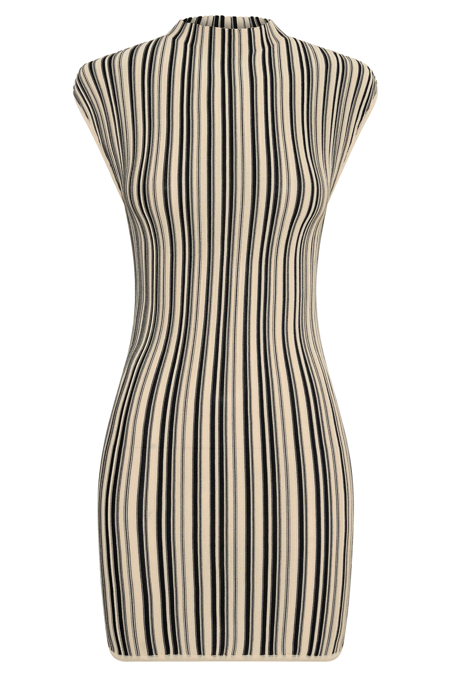 Meggie Striped Sleeveless Mini Dress - Black/Ivory | MESHKI US