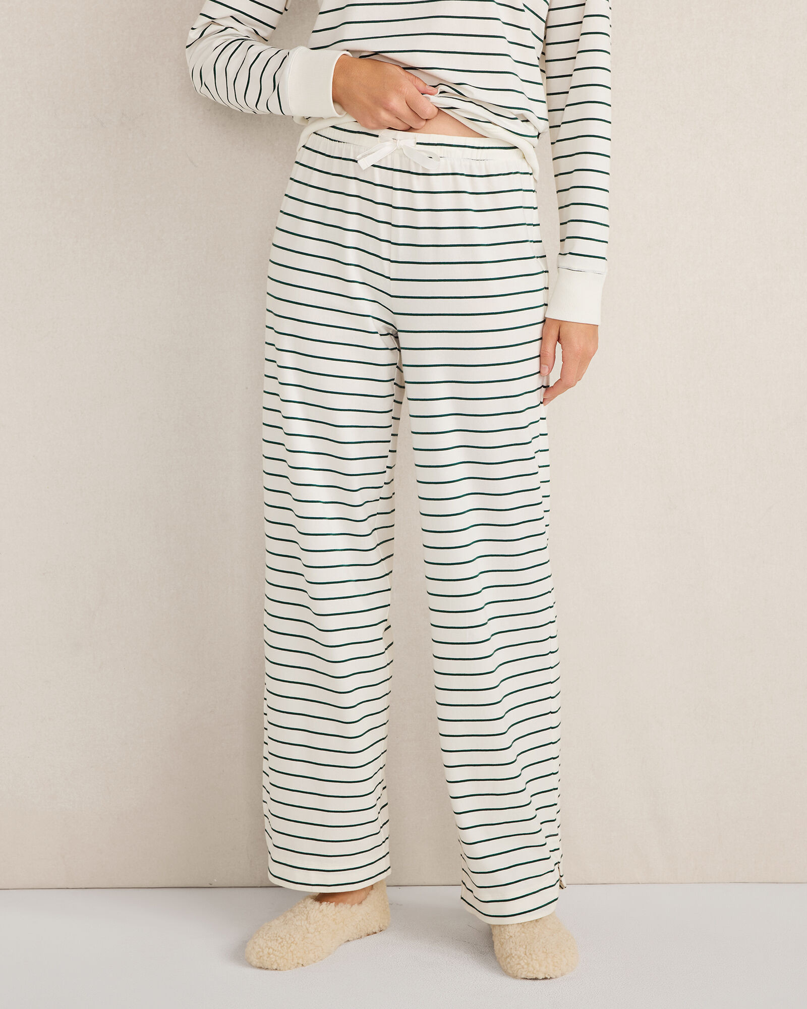 Organic Cotton Jersey Stripe Pants | Haven Well Within