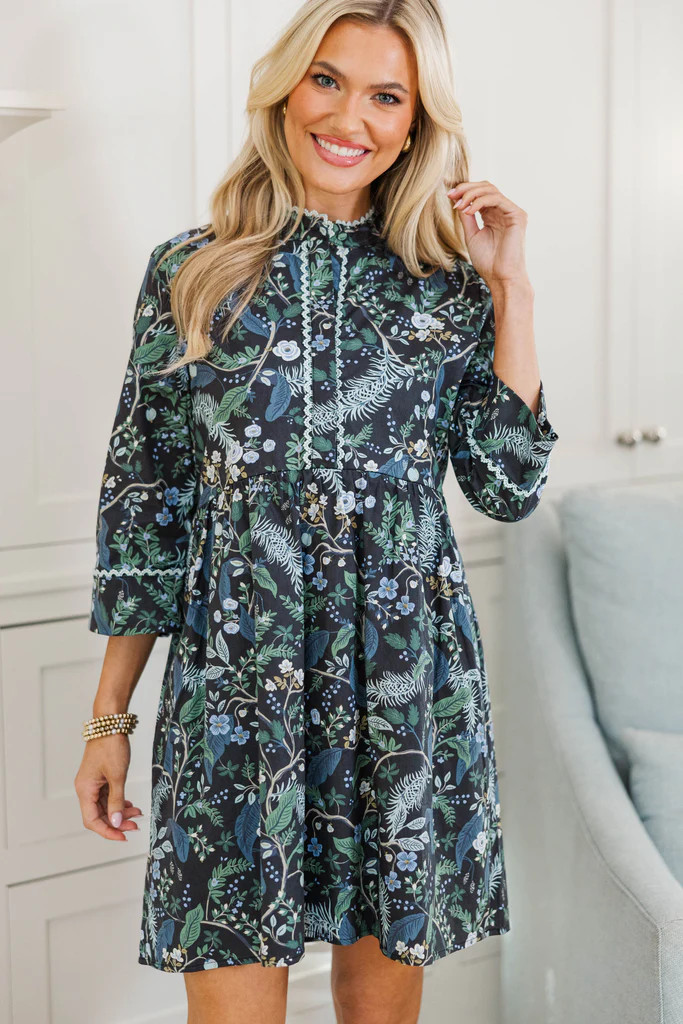 NURSING COLLECTION: My Dearest Navy Blue Floral Shift Dress | The Mint Julep Boutique