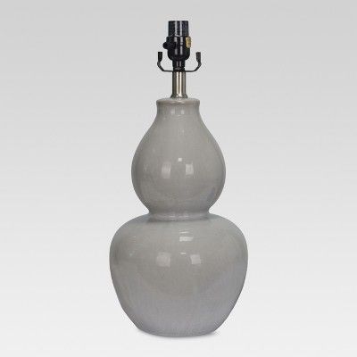 Ceramic Double Gourd Large Lamp Base Gray - Threshold™ | Target