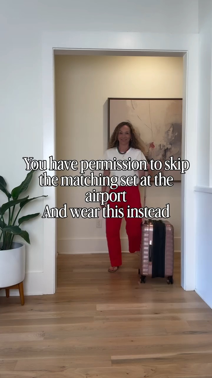 Stop thinking a matching set is your only comfortable airport option. And wear this instead!

I get it…sets are easy!  And I do love a good matching set!  But it's not the only comfortable option!

These pants are honestly just as comfy as sweats or a set but elevated!

You don’t have to dress like everyone else to be comfortable.

Are you team matching set or team mix it up? ✈️👇

Comment airport for links!!

#traveloutfit #midlifestyle #styleover40 #petitestyle